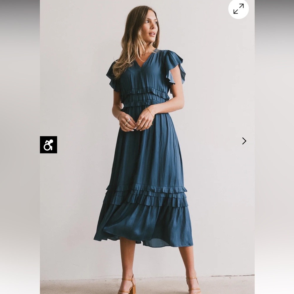 NWT Bohme Willa Midi Dress teal Size Medium